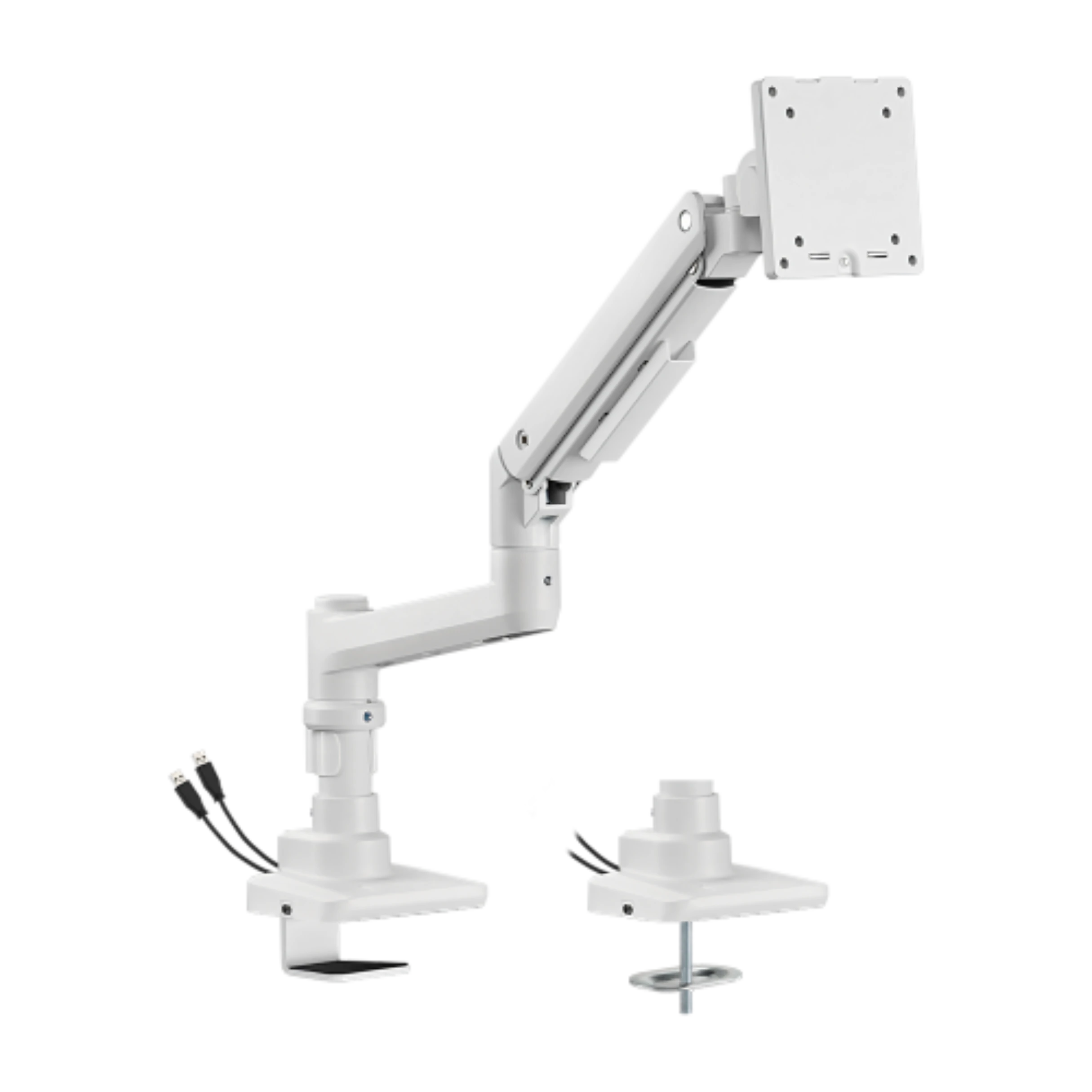 the Aryl™ Fabulous Pole-Mounted Heavy-Duty Gas Spring Monitor Arm With USB-A/USB-C Ports