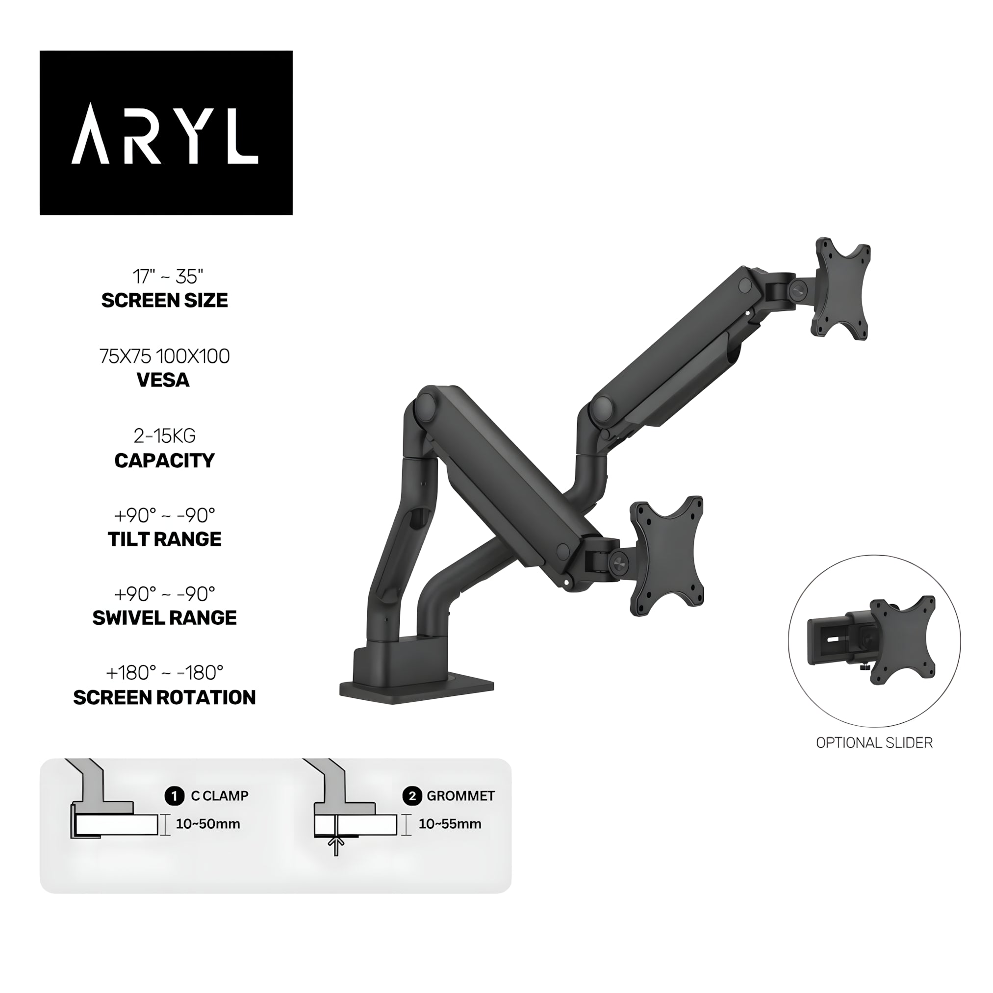 the Aryl™ Prime Monitor Arm