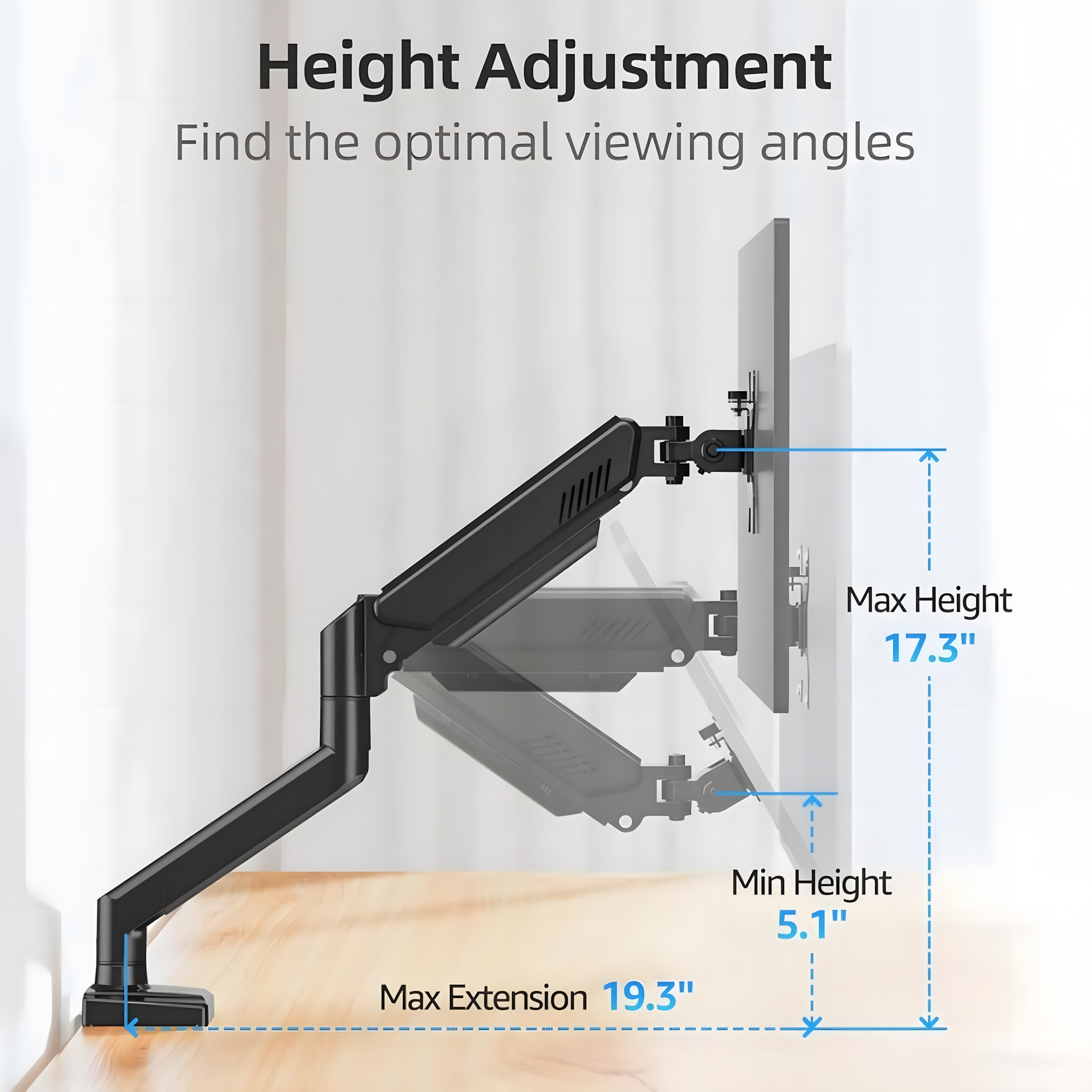 the Aryl™ Gas Spring Monitor Arm Pro
