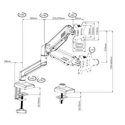 the Aryl™ Gas Spring Monitor Arm Pro