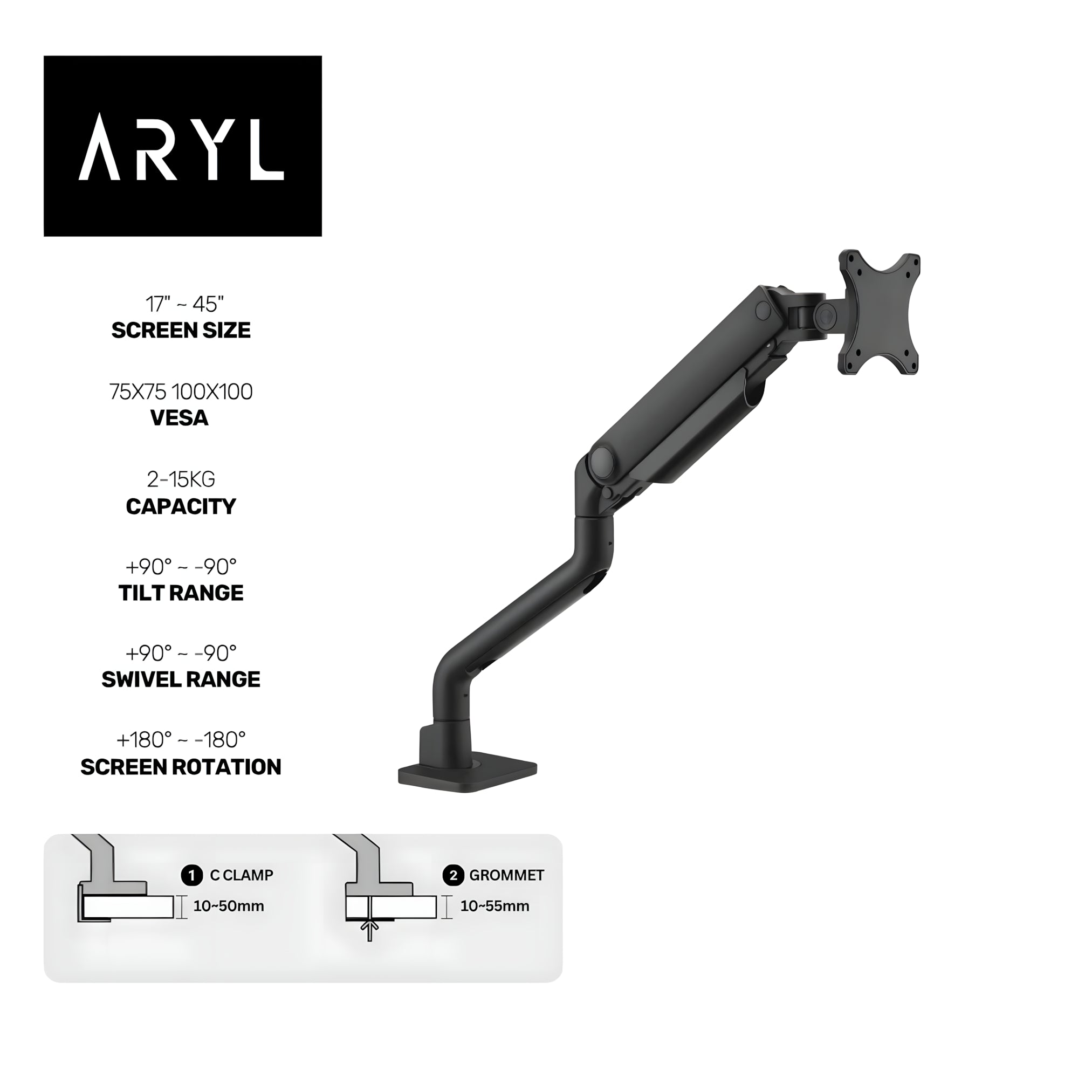 the Aryl™ Prime Monitor Arm