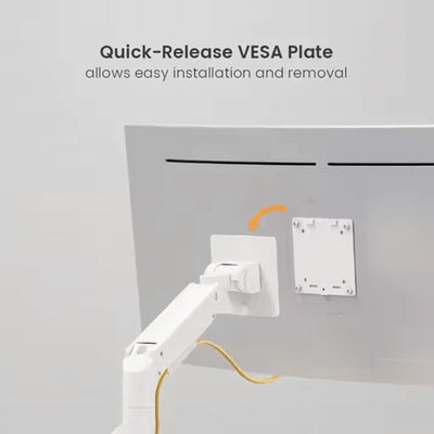 the Aryl™ Fabulous Pole-Mounted Heavy-Duty Gas Spring Monitor Arm With USB-A/USB-C Ports