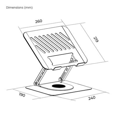 the Aryl™ 360° Rotating Foldable Laptop Stand