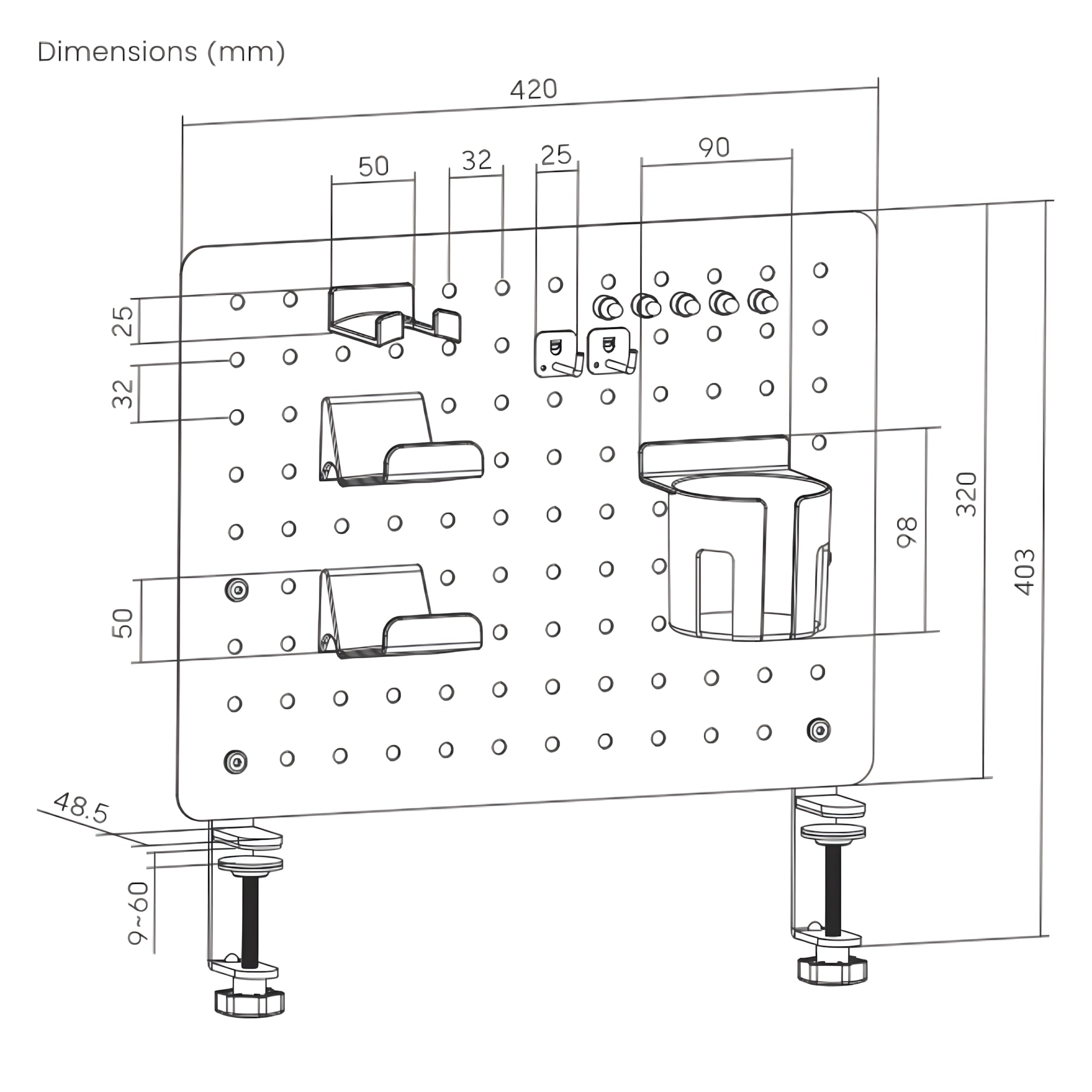 the Aryl™ Gaming Pegboard Panel (Medium)